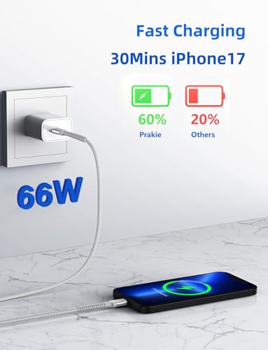 Image of USB C to USB C Cable 10FT, 2Pack USB C Charger Cable, Long Type C Fast Charging Cable Nylon Braided USBC Charger Cord Compatible with iPhone 17 /16 /15 /Plus /Pro Max /Samsung Galaxy S23 and More-Silver