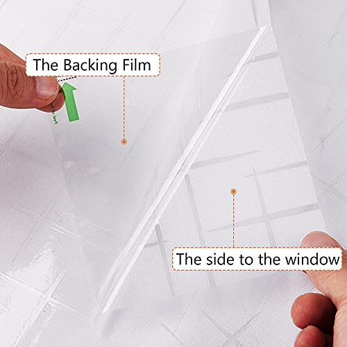Ninetrex Frosted Window Privacy Film,Window Cling Privacy Film, Decorative Glass Static Cling Non-Adhesive Vinyl Removable For Home Office Cross Pattern,17.5 X 78.7Inches #TOP6