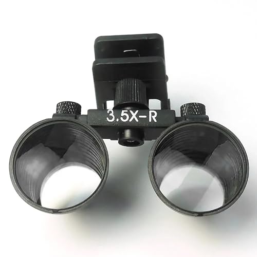 Generic 2.5X 3.5X Binocular Loupes Professional Portable Optical Dental Loupes Dentist Surgical Magnifier Magnifying Glass Clip On Type Eyepieces (3.5X-R), Black