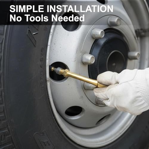 Image of 5 Pack Heavy Duty Metal Dually Valve Stem Extenders for RV & Truck Tires | Solid brass leak-proof valve extenders with hex nut for fast, effortless inflation on RV, dually truck & trailer tires