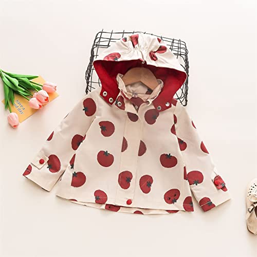 Baby Girls 𝗛ooded Jacket Windproof 𝗖artoon Print Zipper Rain Coat Loose 𝗪aterproof Lightweight with Pocket2