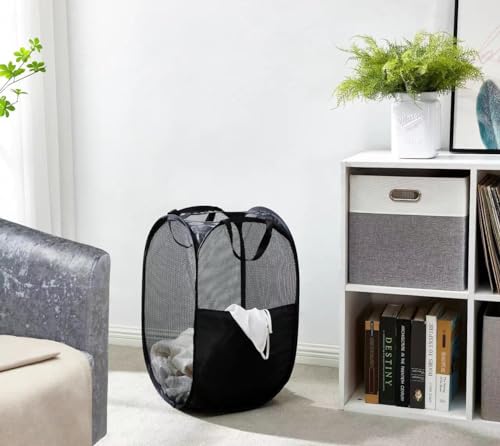 WEBEASY Laundry Basket, 2pcs Pack Foldable Laundry Hamper Pop Up with Durable Handles - Image 3