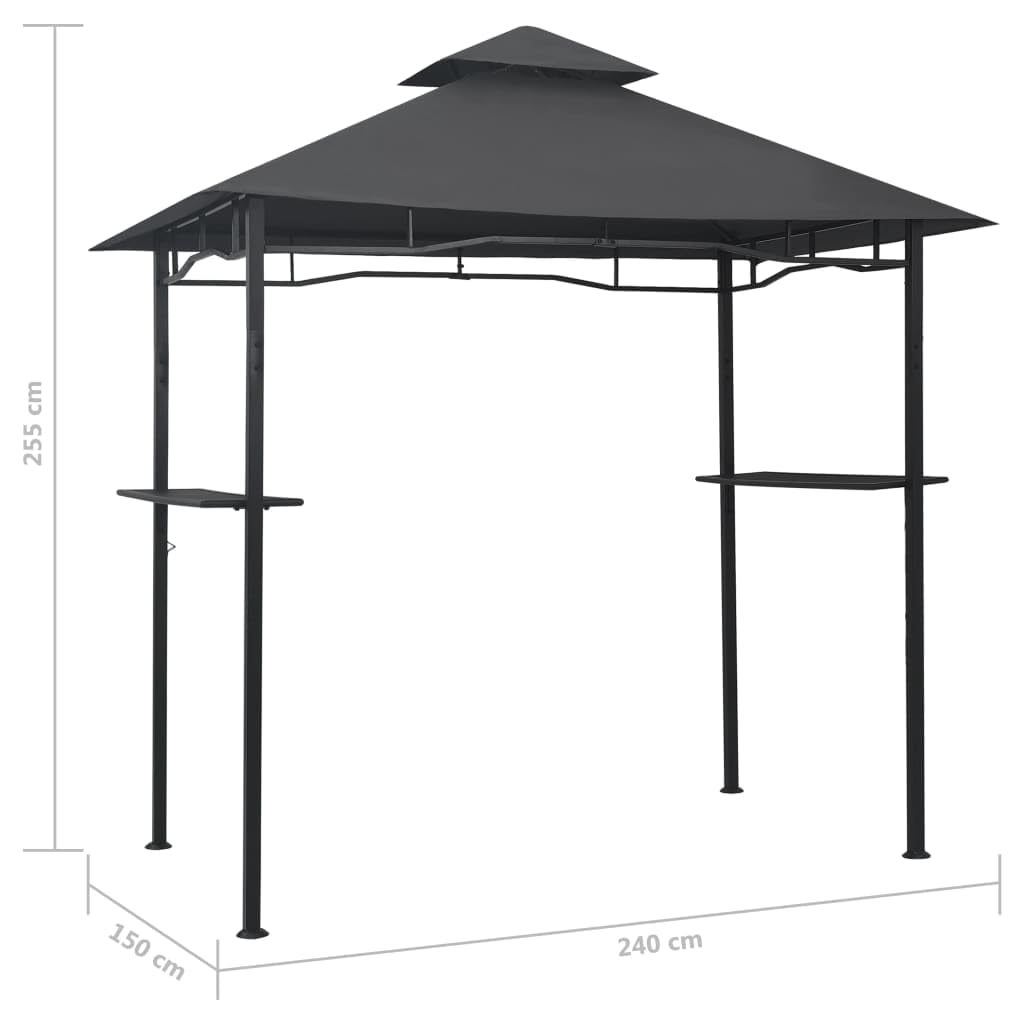 Gazebo Per Barbecue,Gazebo Giardino,Tende Per Gazebo Adatto Per Terrazze, Balconi, Piscine, Giardini, Campeggio, Eventi 240x150x255 Cm Antracite in Acciaio