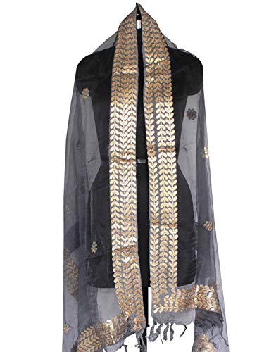 Dupatta Scarf Organza Chunni Gotta Patti Work Stole Hijab Party Wear Head Wrap Gift For Women3