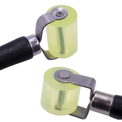 2 x Andrückroller Andrückwalze, Andruckrolle Werkzeug, Andrückwalze Handdruck Roller, Gummi Andrückwalze, Silikon Roller für Kantenumleimer, Anpressrolle für Kantenumleimer(Groß + Klein)