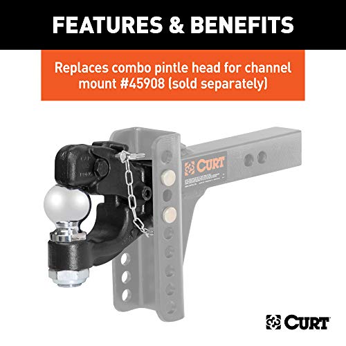 Curt 45922 Channel Mount Pintle Attachment With 2-5/16-Inch Ball, 20,000 Lbs, Shank Required , Black #TOP3