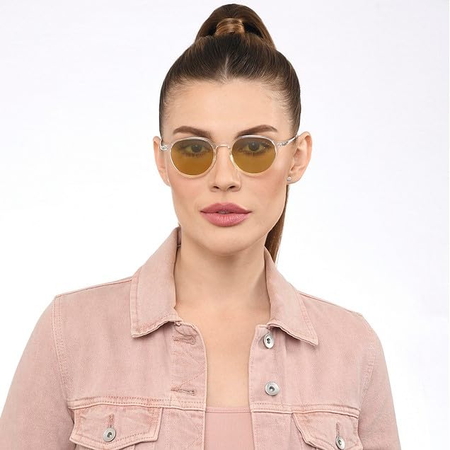 Image of Vincent Chase By Lenskart | Transparent Yellow Full Rim Round | Made in India | Branded and Stylish Sunglasses | Polarized and 100% UV Protected | Men & Women | Small | VC S15547