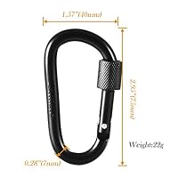 10 Stück Karabiner mit Schraubverschluss, Gimars Schlüsselanhänger Karabinerhaken Aluminium Schraubkarabiner für Camping, Angeln, Wandern oder Reisen (Schwarz) – Ansicht 4