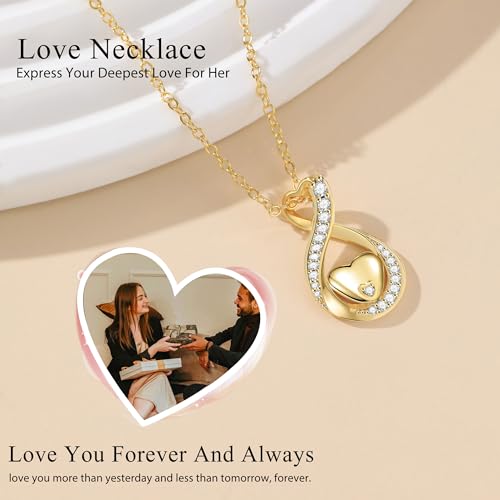 Gold Heart Infinity Necklace - Great Gift with Code E6NWSNH7 - Image 3