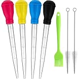 Nylon Heat-resistant Turkey Baster Cooking Set Includes Meat Baster, 1 Silicone Basting Brush and 2...