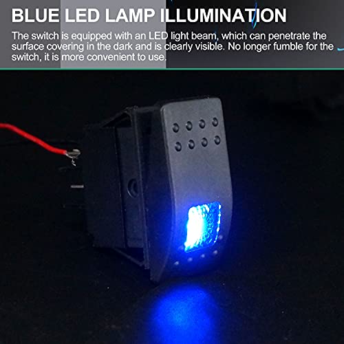 Twidec/2Pcs Boat Marine Lighted Rocker Switch 12V 20A 4Pin On/Off With Blue Led Car Offroad Push Button Toggle Switch Rk1-06N-Bu #TOP5