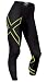 2XU Women's Mid-Rise Compression Tights, Black/Bright Green, Medium