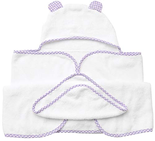 Image of Channing & Yates Premium Boutique Baby Towels for Girls - Hooded Girl Towel & Washcloth Set - Organic Viscose Made from Bamboo Baby Towels with Hood - Baby Girl Bath Towels (Purple)