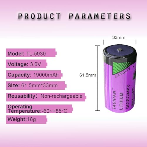 HDSBFCWYGG <- 25pcs -> TL-5930 3.6V 19000mAh Battery for Tadiran TL-5930 Series Size D Lithium Battery (LSH20 / LS33600)