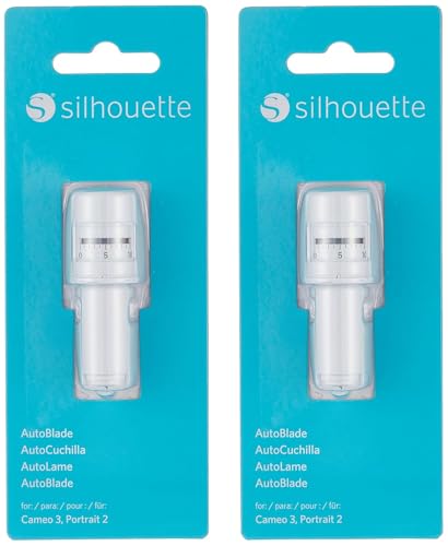 Silhouette America Cameo 3 Auto Blade Replacement (2-Pack) - Precision Cutting Tool for Silhouette Cameo 3 & Compatible Machines - White Plastic Craft Blade Set for Vinyl Paper & DIY Projects
