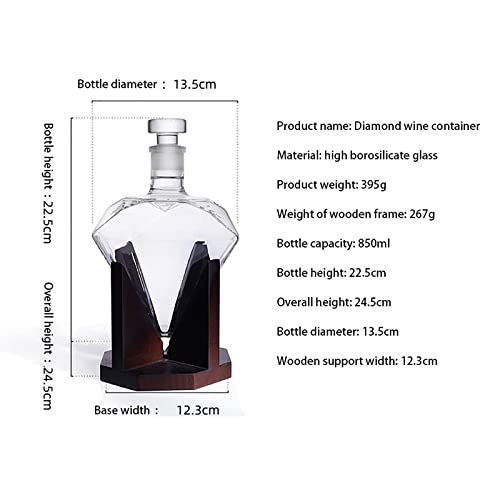 Topiuns Diamond Decanter, 850Ml Whiskey Liquor Dispenser Set thumb #4