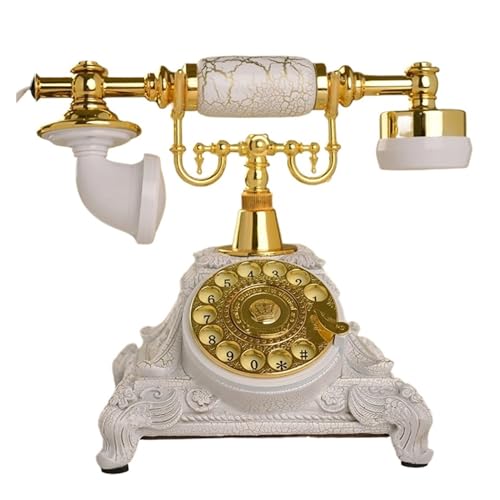 AYCDL Teléfono Fijo Retro con diseño de dial Giratorio, Altavoces mecánicos con Tono de Llamada y Funciones de marcación para teléfonos domésticos Antiguos