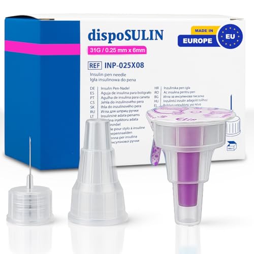 Sterile Einweg-Nadeln 31G (0,25 mm x 6 mm) - 100 Stück Mit Schutzfolie Für Labor, Industrie, Kosmetik, Lebensmittelherstellung, Epoxidharz, Parfüm, Schmierstoffe, Dichtstoffe