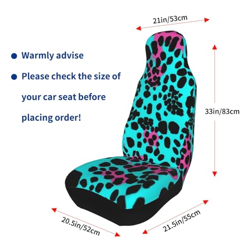 Housse de siège de voiture imperméable et respirante en léopard turquoise | Set de 2