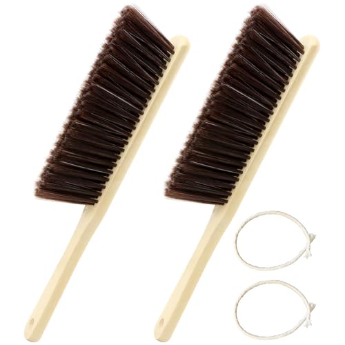 2 Pieces Hand Brushes for Cleaning Long Handle,Wooden Dust Brush