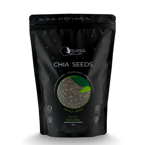 Image of Organic Munch Chia Seeds 500g- Pure and Clean, Seeds for Weight Management Rich in Calcium, Fiber, Protien, Rich Antioxident
