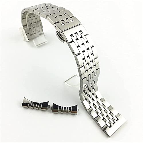 Bracelet montre acier inoxydable 19mm 20mm boucle papillon noir