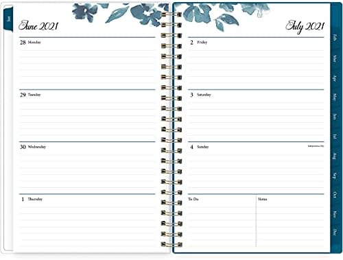 Blue Sky 2021-2022 Academic Year Weekly & Monthly Planner, 5" x 8", Frosted Flexible Cover, Wirebound, Bakah Blue (131969)