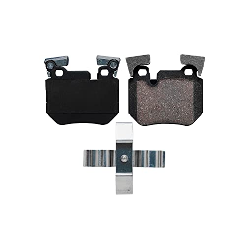 Image of Detroit Axle - Rear Brake Pads for 08-13 BMW 135i, 13 135is, Ceramic Brake Pads w /Hardware 2008 2009 2010 2011 2012 2013 Replacement