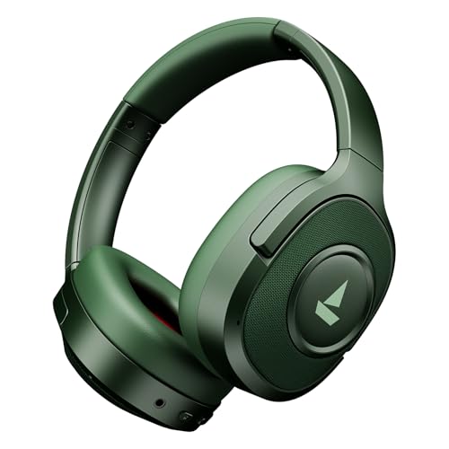 Image of Boat Rockerz Plus 550 ANC, (~40dB) Hybrid ANC, 80Hrs Playback, 40ms Low Latency Beast Mode, 40mm Drivers, BT v5.4, Bluetooth Headphones, Wireless Headphone with Mic (Green Militia)