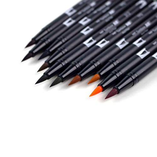Image of Tombow 56216 Dual Brush Pen Art Markers, Cottage, 10-Pack. Blendable, Brush and Fine Tip Markers