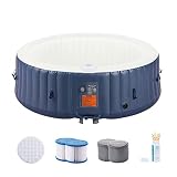 RELXTIME Inflatable Hot Tub 4-6 Person, Portable Air Jet Spa Outdoor Heater Blow Up Hottub with 130