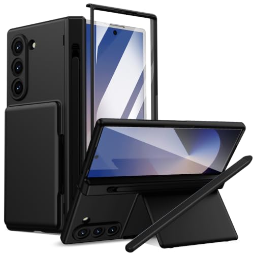 Protection Samsung Galaxy Z Fold5 intégrale noire avec porte-stylet et étui carte