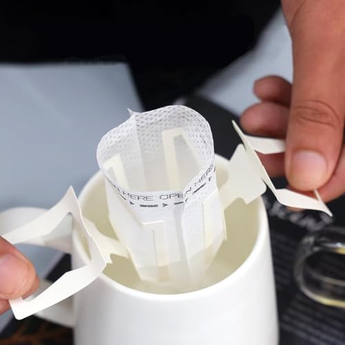 Image of LUVINA Coffee Filter Bag, Coffee Filters Paper Bag, Pour Over Coffee Filter Bag for Coffee Dripper and Drip Coffee Maker, Disposable Natural Unbleached (100, Coffee Filter Bag)