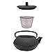 Innolife 300ml/10oz Cast Iron Teapot, Japanese Tea Pot with Stainless Steel Infuser for Loose Leaf, Black
