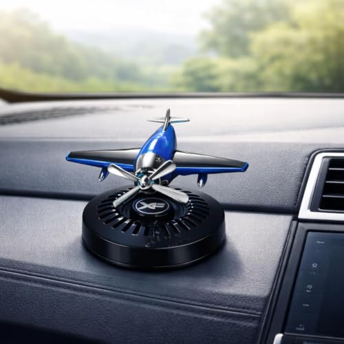 Image of YOURKARTS.COM Solar Spinning Glider Dashboard Perfume | 360 Rotating Solar Powered Car Air Freshener with Built-in Plant-Based Organic Fragrance | Airplane Dashboard Perfume | Car Interior Accessory