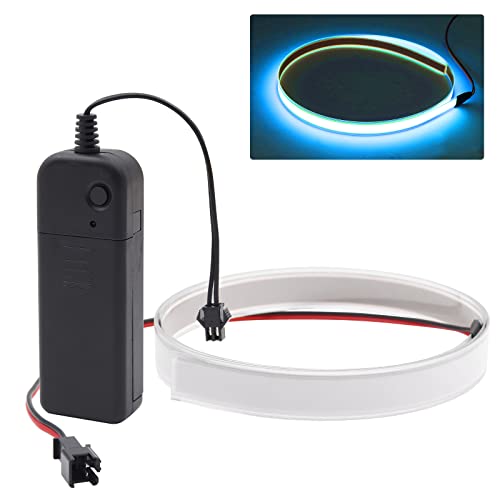 Fil électroluminescent bleu glacier 1m portable avec boîtier à piles pour décoration intérieure