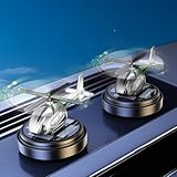 SundiooK Rotating Car Air Freshener Diffuser with Solar Powered Helicopter Design for Interior Decor, Titanium Silver