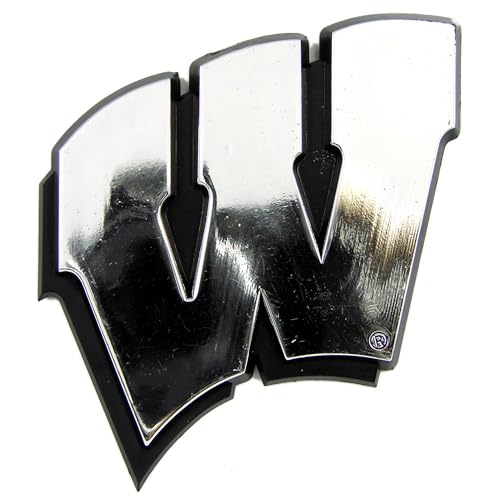 FANMATS 60389 Wisconsin Badgers Molded Chrome Plastic Emblem