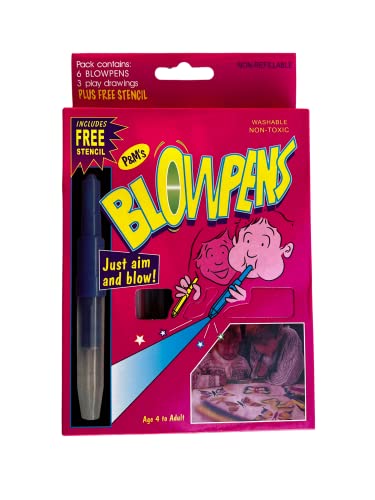 6 BLO W PENS ASSORTED COLOURS CRAFT BLOW PENS