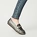 COOL COSER C Women's Casual Comfort Loafers Slip on Flat Shoes Women's Penny Loafers with Arch Support Women Dressy Moccasins (Gunmetal PU,8)