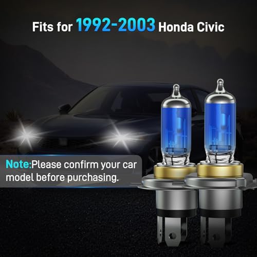 Image of XFLHEHD Fits for 1992-2003 Honda Civic Halogen Headlight Bulbs Combo, Ultra Bright 5000K White High Low Beam Headlight Bulbs, Plug and Play, 2 Pack