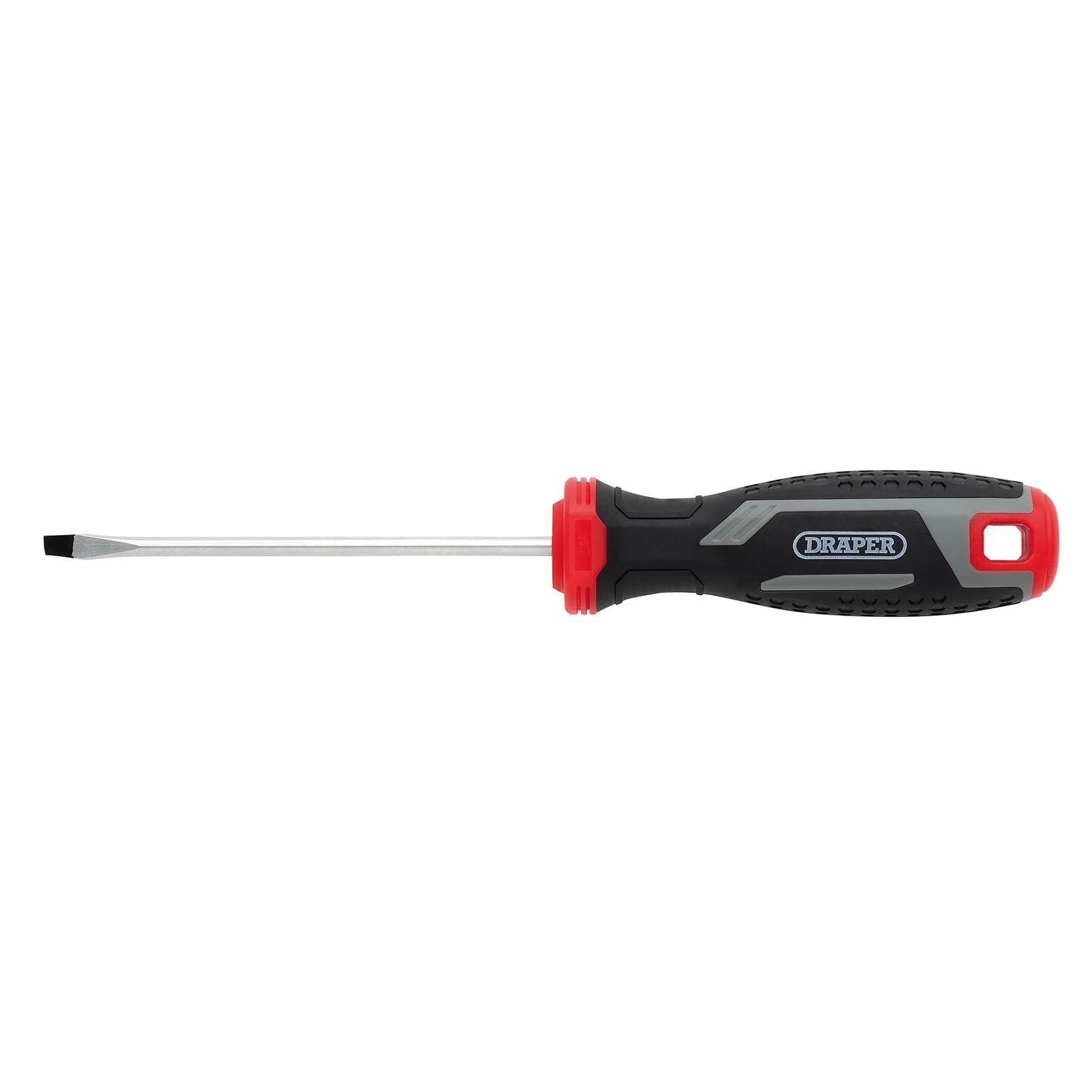 Draper Slotted Soft Grip Screwdriver, SL4 x 100mm - 13386 - Magnetic Tip, CRV Blade, Grey and Black - Image 2