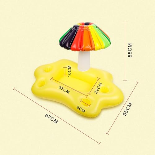 Image of NYRWANA Inflatable Cloud Tray Bar Cup Drink Holder Container Party Swimming Pool Toy Floating Portable Buffet Ice Serving Drinks Salads Foods Fruits