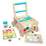 Melissa & Doug Wooden Shape Sorting Grocery Cart...