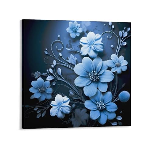 Impression sur toile fleurs bleues pour créer un salon moderne relaxant