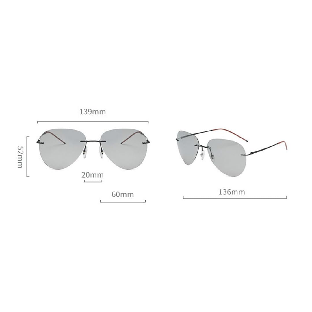 Gafas de sol polarizadas ultraligeras de titanio sin montura