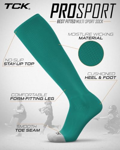Image of Prosport Baseball Socks & Softball Socks, Kids & Adult Knee High Tube Sock