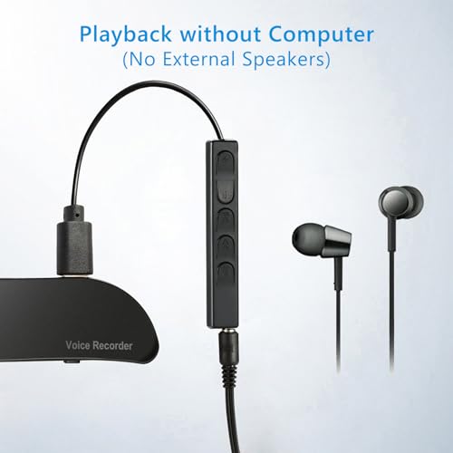 Gravador de voz de 64 GB, gravador ativado por voz vandlion com tripla redução de ruído, pequeno gra