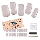 AILLSA Gel Nail Polish Strips, Adhesive Full Nail Wraps Long Lasting, Gray Pink Semi Cured Nail Gel...