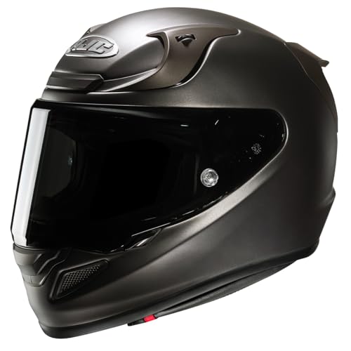 Casque moto intégral HJC RPHA12 Semi Mat Titanium pour motard sur route